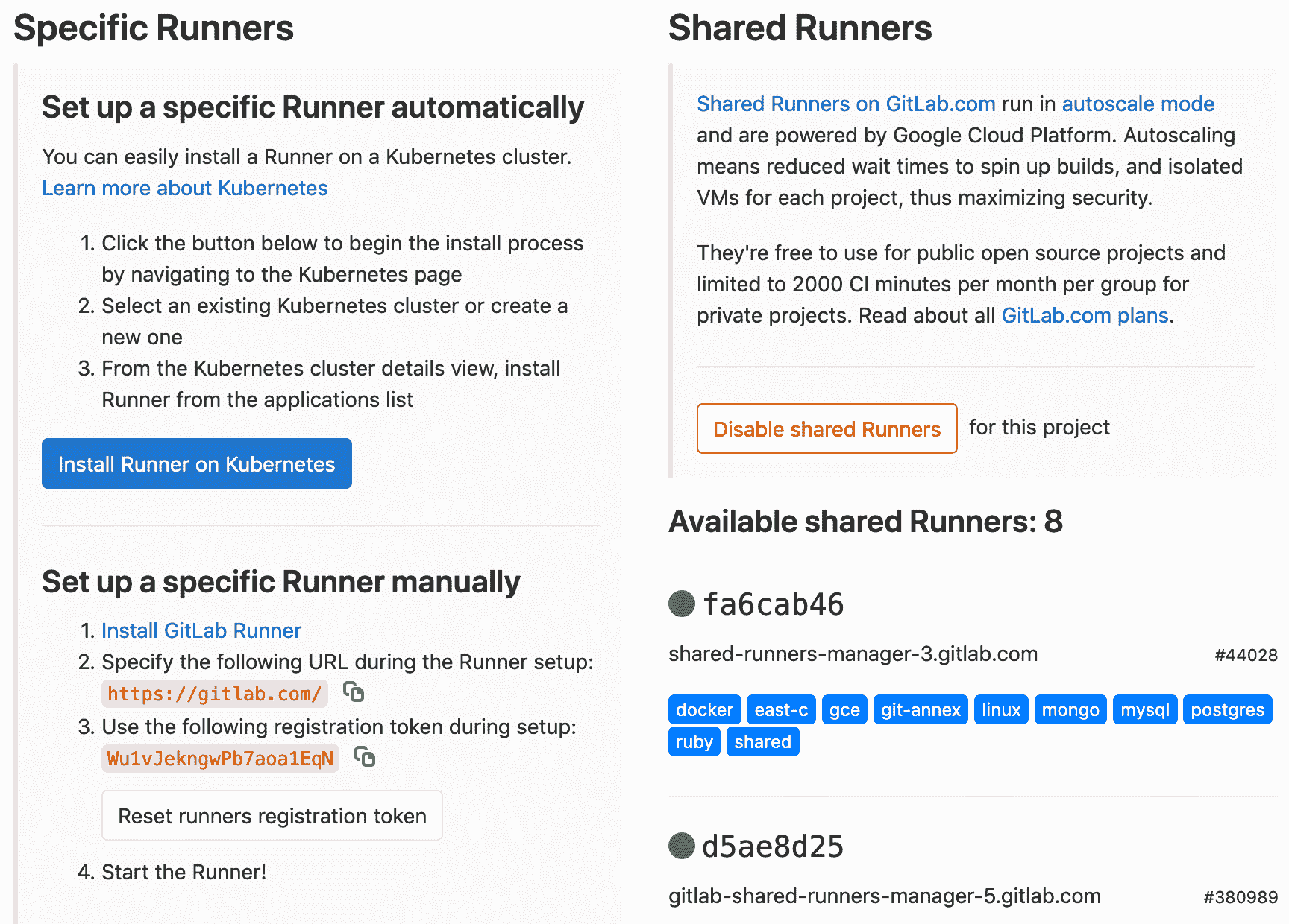 Activated runners
