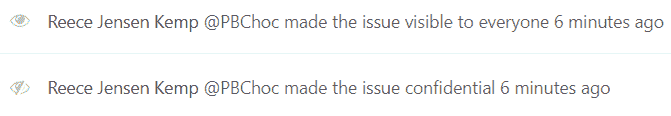 Confidential issues system notes