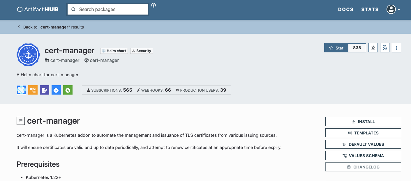 Cert-Manager制品详情
